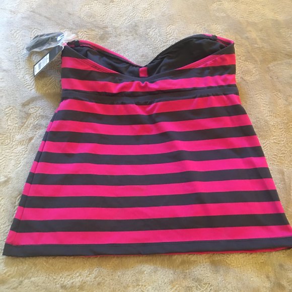 NWT Mossimo pink and slate tankini top Size S - Picture 2 of 9